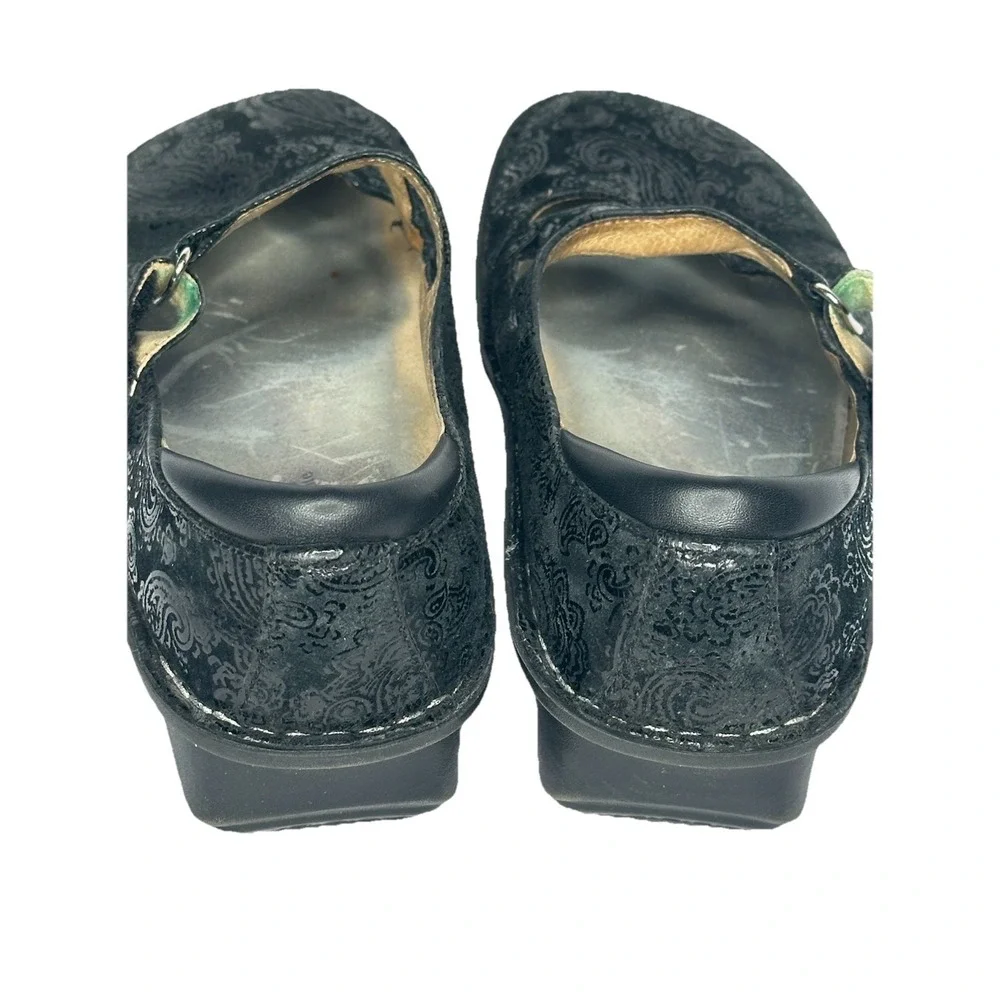Alegria Paloma Black Paisley Leather Mary Jane Rocker Shoes JIL-561 Womens 38